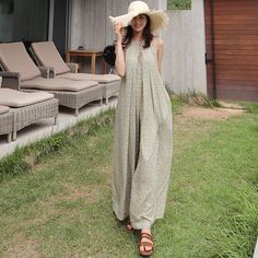 Item Type: JumpsuitsPattern Type: Solid Sleeve Type: Short Sleeve Material: 100% Polyester Neckline:Sleeveless Occasion: Holiday,Daily Process: Pleated Style: Casual, Daily Theme: Summer Color: Light Green, RedSize SLength: 122.00 cm/ 48.03 "Bust: 96.00 cm/ 37.80 "Shoulder: 27.00 cm/ 10.63 "Size MLength: 123.00 cm/ 48.42 "Bust: 100.00 cm/ 39.37 "Shoulder: 28.00 cm/11.02 "Size LLength: 124.00 cm/ 48.82 "Bust: 104.00 cm/ 40.94 "Shoulder: 29.00 cm/ 11.42 "Size XLLength: 125.00 cm/ 49.21 "Bust: 108. National Clothes, Salwar Kamiz, Cotton Jumpsuit, Sleeveless Long Dress, Long Jeans, Jumpsuit Fashion, Sleeveless Jumpsuits, Cozy Fashion, Linen Dresses