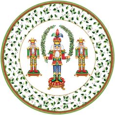 a plate with an image of two nutcrackers on it