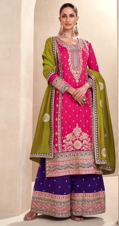 Designer Pakistani Suit,Dress, gown,Kuri, with Embroidery work Dupatta ,Latest Dress For Upcoming Indian festivals Like Diwali, Eid , Dasehra, Christmas,Bridesmaids and Wedding Mehendi and Sangeet Special  Dress, Ready to Wear Set ,Ready to Wear.Pink Dress Silk Kurti With Palazzo Anarkali Suit Traditional Salwar Kameez Bollywood Style Indian Dress Readymade Suit Party Wear Dress.Pakistani Designer Salwar Kameez Dupatta Dress Ready Made Embroidery Sequence Work Eid Special Party Wear Palazzo Pant Suits Fabric Description : Top - premium silk with embroidery work Dupatta- premium silk embroidery work Plazzo- premium with embroidery work ( front and back) Work Details : Embroidery Work  Type : Wedding  Wear Collection, Simple Dress, Partywear Outfits, Festive Wear Collection Style : Indian Dr Pakistani Dresses Eid, Pink Salwar Kameez, Indian Long Gowns, Gown Style Dress, Fashion Cards, Christmas Bridesmaids, Suit Traditional, Dupatta Dress, Wedding Mehendi