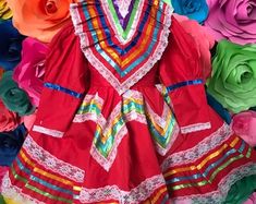 Day of the dead Dresses by mexicotodocorazon on Etsy Folklorico Dress, Folklorico Dresses, Puebla Dress, Embroidered Shirt Dress, Dance Women, Mexican Blouse