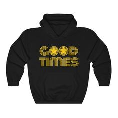 This Good Times hoodie for women and men was inspired by 60s and 70s classic rock music. This pullover is super soft, roomy and cozy. Made of pre-shrunk fleece and doublestitched, feel free to wear the heck out of this sweatshirt. ⚡50/50 cotton/polyester⚡Relaxed, oversized, roomy fit. ⚡Runs true to size. Women size down if you do not like an oversized fit. ⚡DTG printing for a vintage look.⚡Reduced pilling and soft air-jet spun yarn.⚡Double-lined hood with matching drawcord. ⚡Front pouch pocket** Cheap Retro Hoodie Sweatshirt, Hoodie Men Aesthetic, Retro Hoodie With Drawstring Hood For Fall, Retro Relaxed Fit Hoodie For Fall, Retro Winter Hoodie With Relaxed Fit, Retro Hoodie With Letter Print For Fall, Retro Cotton Hoodie In Relaxed Fit, Retro Winter Hoodie, Retro Graphic Print Hoodie Sweatshirt