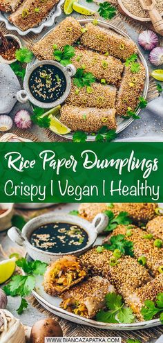 rice paper dumplings crispy i vegan i healthy recipe on a platter