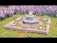 [Minecraft] How to Build a Cherry Blossom Fountain / Tutorial - YouTube Minecraft Fountain, Minecraft Barn, Minecraft Garden, Blossom House, Minecraft House Plans, Minecraft Farm, Minecraft Cottage, Easy Minecraft Houses, Minecraft House Tutorials