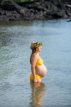 Reversible seamless construction with solid yellow color on reverse side. Adjustable straps. Eco-recycled printed fabric. 85% recycled poly, 15% spandex. Model is wearing size XS in top and bottom. Pregnant Mama Model is wearing size Medium Top and Medium Bottoms Yellow Seamless Swimwear For Beach Season, Yellow Stretch Seamless Swimwear, Yellow Seamless Stretch Swimwear, Yellow Seamless Swimwear For Poolside, Five Panel Hat, Swimming Outfit, Panel Hat, Printed Fabric, Solid Yellow