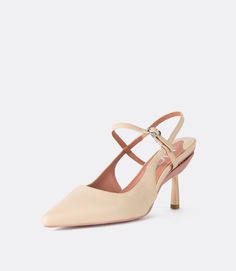 Heels that Fold to Flats - Beige Buckle Slingback Convertible Shoes, Luxury Convertible, Everyday Heels, Beige High Heels, Everyday Shoe, Crystal Heels, Beige Heels, Caged Heels, Crystal Shoes