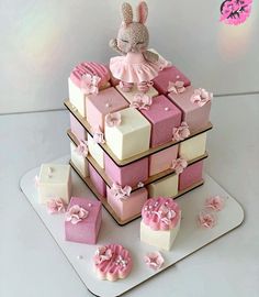 a cake made to look like it is stacked up