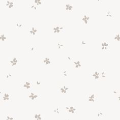 a white and gray wallpaper with small flowers