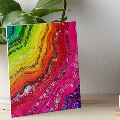 a colorful abstract painting on a white background art board print by artist and photographer person