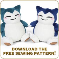 two stuffed animals sitting next to each other with the caption, free sewing pattern