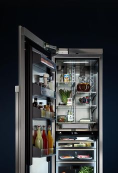 an open refrigerator filled with lots of food