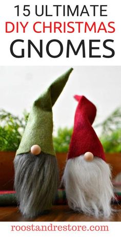 two gnomes with text overlay that says 15 ultimate diy christmas gnomes