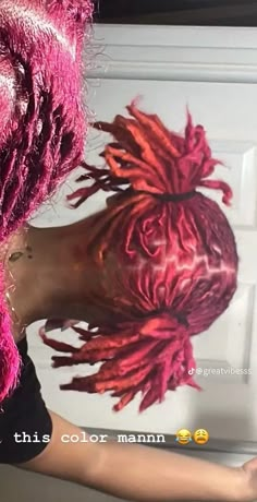 Sunset Dyed Locs, Hair Dye Colors For Locs, Loc Color Combo, Pink And Blonde Locs Black Women, Colored Starter Locs Black Women, Orange And Pink Locs, Locs Natural Hair Short, Me When I See Something Cool, Pink Skunk Stripe Locs