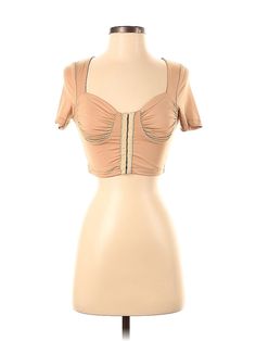 Tic-Toc Knits Short Sleeve Top Size: Small Tan Tops - used. 90% POLYESTER, 10% SPANDEX, Sweetheart, | Tic-Toc Knits Short Sleeve Top Tan Sweetheart Tops - Used - Size Small Affordable Chic Forever 21 Tops, Tic Toc, Knit Shorts, Short Sleeve Top, Handbags For Women, Short Sleeves Tops, Sleeve Top, Women Handbags, Womens Tops