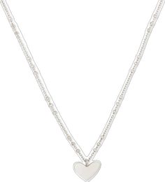 Silver Layered Heart Necklace For Gifts, Silver Heart-shaped Layered Necklace As A Gift, Silver Heart-shaped Layered Necklace For Gifts, Silver Heart-shaped Layered Necklace Gift, Valentine's Day Heart Pendant Layered Necklace, Silver Double Heart Charm Necklaces With Delicate Chain, Silver Double Heart Charm Necklace With Delicate Chain, Trendy Heart-shaped Double Chain Jewelry, Trendy Heart Shaped Double Chain Jewelry