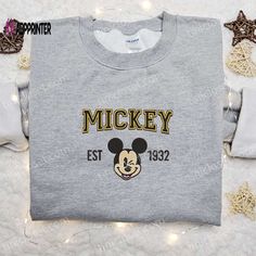 Vintage Mickey Est 1932 Embroidered Shirt & Disney Characters Hoodie: Ultimate Gift Ideas Hawaiian Shirt Women, Embroidered Shirts, Disney Hoodies, Disney Fashion, Best Gift Ideas, Vintage Mickey, Embroidered Hoodie, Polo Shirt Women, Disney Style