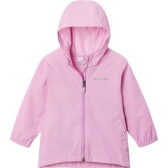 Misty mornings with a chance of wet weather call for the Columbia Toddler Girls' Switchback Rain Jacket. Its Hydroplus fabric sheds rainfall to keep her dry on rainy walks to school, damp hikes, and wet camping trips. Spring Waterproof Hiking Raincoat, Pink Waterproof Raincoat For Fall, Pink Outdoor Windbreaker With Adjustable Hood, Pink Hooded Weatherproof Windbreaker, Pink Weatherproof Raincoat, Pink Waterproof Raincoat For Spring, Pink Waterproof Long Sleeve Raincoat, Pink Raincoat For Outdoor Spring Activities, Pink Raincoat For Fall Outdoor Activities