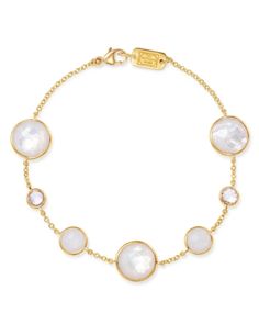 Ippolita 18K Yellow Gold Lollipop Clear Quartz, White Moonstone & Clear Quartz over Mother-Of-Pearl Seven-Stone Link Bracelet Book Jewelry, White Moonstone, Rock Candy, Bracelet Online, Yellow Diamond, Moon Stone, Clear Quartz, Lollipop, Link Bracelets