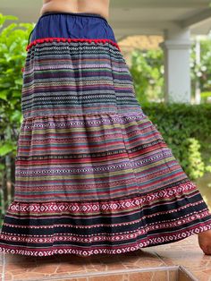 "Maxi Hmong elastic waist Skirt,Thailand Hmong Hill Tribe Maxi Skirt,Amazing Hilltribe skirts , made by Hilltribe fabric Maxi Hmong elastic waist Skirt, 100% cotton and Hilltribe Fabric Measurements - W 28-36\" - Hip 50\" - Total Length : 38\" ♥ PAYMENT We accept payments via PayPal only. ♥ Shipping : - All items will be shipped within 1 business day after received payment. We ship items via DHL Express. ♥ Delivery Time : USA only 2 business days Canada: 2- 3 business days France: 2- 3 business Traditional Lined Maxi Skirt For Festivals, Traditional Tiered Skirt, Traditional Pattern Long Skirt For Festival, Folk Style Long Skirt For Festivals, Traditional Flared Skirt For Festival, Traditional Long Skirt With Elastic Waistband, Traditional Multicolor Skirt For Festival, Multicolor Long Skirt With Traditional Patterns, Traditional Tiered Lined Skirt