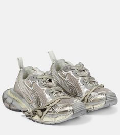 3 Xl Mesh Sneakers in White - Balenciaga | Mytheresa Balenciaga Clothes, Balenciaga Shoes Sneakers, Foams Shoes, White Balenciaga, Crocs Boots, Best Basketball Shoes, Next Shoes, Black Balenciaga, Outdoor Aesthetic