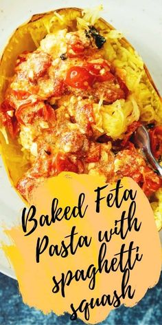 baked feta pasta with spaghetti and tomato sauce