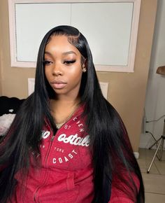 Follow For More ♡ Hair Inches, Sleek Braid, Track Hairstyles, Frontal Wig Hairstyles, Wig Straight, Quick Weave Hairstyles, Protective Hairstyles Braids