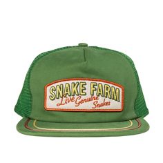 Live. Genuine. Snakes. Retro Snapback Hat With Short Brim For Spring, Spring Retro Snapback Hat With Short Brim, Retro Spring Snapback Hat With Short Brim, Retro Snapback Hat For Outdoor Use In Spring, Vintage Trucker Hat For Spring, Vintage Trucker Cap For Spring, Retro Snapback Hat For Spring Outdoor Activities, Retro Snapback Hat For Outdoor Spring Events, Retro Snapback Hat For Spring Outdoor