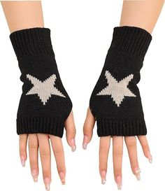 PRICES MAY VARY. Versatile Fashion Statement: These fingerless gloves aren't just for keeping warm; they're a fashion statement with their eye-catching geo star print. Elevate your style effortlessly. Enhanced Mobility: The clever thumb hole design ensures your fingers move with ease, making these gloves perfect for texting, typing, or any activity requiring dexterity. Cosplay and Costume Magic: Whether it's Halloween, a carnival, or a costume party, these gloves add a playful touch to your outf Knitted Wrist Warmer, Crochet Fingerless Gloves, Wool Gloves, Black Leather Gloves, Fingerless Gloves Knitted, Wrist Warmers, Black Gloves, Design Geometric, Knitted Gloves