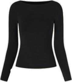 Elegant Long Sleeve Elastane Top, Elastane Long Sleeve Top For Layering, Sleek Fitted Winter Tops, Sleek Fitted Top For Winter, Sleek Fitted Tops For Winter, Sleek Fall Tops With Minimal Stretch, Sleek Tops For Fall With Minimal Stretch, Sleek Tops With Minimal Stretch For Fall, Elegant Crew Neck Top With High Stretch