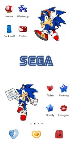 an image of sonic the hedge character with different colors and font options for each character