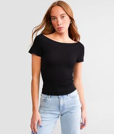 Free People Ribbed Seamless Off The Shoulder Top - Black XS/S, Women's Black Fitted knit cropped top Bust measures 20 on size XS/S Body length 17 on size XS/S. 92% Nylon 8% Spandex. Machine wash cold with like colors. Non-chlorine bleach. Tumble dry low. Do not dry clean. Apparel & Accessories > Clothing > Shirts & Tops Seamless Stretch Knit Top, Fitted Cropped Seamless Top, Ribbed Fitted Crop Top, Trendy Stretch Knit Crop Top, Casual Seamless Knit Tops, Fitted Seamless Crop Top, Casual Seamless Crop Top, Stretch Knit Cropped Tops, Fitted Cropped Knit Top