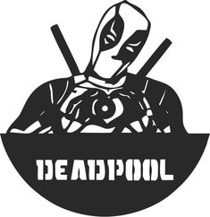 a black and white image of a deadpool with two baseball bats in his hand