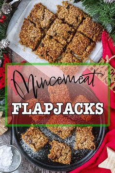 Mincemeat flapjacks with a text overlay title. Toddler Finger Foods, Healthy Crisps, Flapjack Recipe, Healthy Christmas Recipes, Baby Led Weaning Recipes, Weaning Recipes, Healthy Gluten Free Recipes, Crisp Recipe, Mince Pies