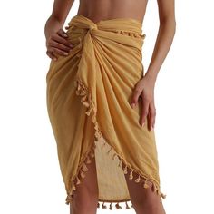 Skirt With Tassels, Swimming Dress, Pareo Skirt, Colorful Bathing Suit, St Jerome, Chiffon Wrap, Beach Skirt, Women Beach, Beach Swimsuit