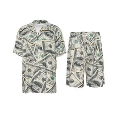 The Cash Money Dollar Bill Gangster Silk Shirt Suit Set can provide you with all-day ease and cool in hot summer; Suitable for all kinds of body shapes.  Specification of Cash Money Dollar Bill Gangster Silk Shirt Suit Set:   Fabric: 97% polyester and 3% spandex  Regular fit  Imitation silk shirt suit  Fabric weight: 90g/m²  Care Instruction: Machine washes cold with similar colors, do not bleach, tumble dry low, do not iron, and do not dry clean. Money Dollar, 7 Sins, Cash Money, Suit Fabric, Dollar Bill, Money Cash, Suit Set, Silk Shirt, In Hot