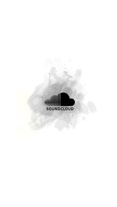 the soundcloud logo is shown in black and white, with watercolor splashes