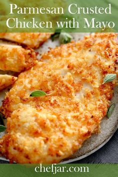 Get ready for a flavor-packed, crispy delight with this Air Fryer Parmesan Crusted Chicken recipe. Juicy chicken breasts coated in a golden, cheesy crust will leave you craving for more. Parmesan Crusted Chicken With Mayo, Chicken With Mayo, Air Fryer Parmesan Crusted Chicken, Air Fryer Recipes Chicken Breast, Mayo Chicken, Parmesan Crusted Chicken