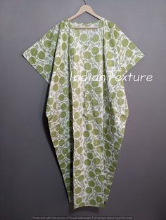 Cotton Flower Leaf Kaftan, Green Flower Print, Soft Cotton, Comfy Kaftan Dress, Vacation Wear, Travel Wear, Sleepwear, Night Wear,
https://www.etsy.com/listing/1438401299/cotton-flower-leaf-kaftan-green-flower Traditional Green Floral Print Kaftan, Traditional Floral Print Kaftan, Cotton V-neck Kaftan With Floral Print, Spring Floral Print V-neck Kaftan, Silk Kaftan With Floral Print And V-neck, Long Caftan Dress, Cotton Caftan, Travel Wear, Hospital Gown