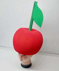 Cool hat for a party - Cherry. Handmade. Material: foam rubber (polyurethane foam). Lightweight, comfortable, practical. For ease of storage and transportation, the branch with the leaf is easily separated and also easily installed in its place. The product is painted with acrylic paints. The paint does not fade, does not crumble, does not get dirty. All photos are of the item being sold.  If stored properly, in a plastic bag, away from heating devices and direct sunlight, it will serve you for Cherry Costume, Hat Advertising, Creative Hats, Cool Hat, Halloween Hat, Ren Fair, Costume Hats, The Harvest, Cool Hats