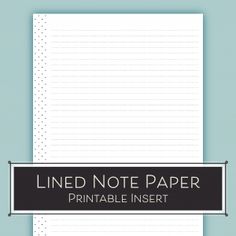 lined note paper printable inserts with black border and white dots on blue background