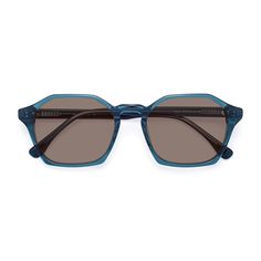 Unisex ink blue wide geometric full-rim sunglasses frames are available in variety of colors to match any outfit. These affordable qualified retro-vintage tinted sunglasses include free single-vision prescription medium brown tinted lenses with AR and 100% UV protection, a case and a cleaning cloth. Keyhole bridges are their characteristics. Bifocal and progressive lenses are supported. The Stoltz is a geometric frame that is as bold as it is edgy. Show off with these quirky frames in an eye-cat Retro Blue Wayfarer Sunglasses, Modern Blue Square Frame Sunglasses, Retro Blue Square Frame Sunglasses, Dark Garnet, Rim Design, Geometric Frame, New Glasses, Ink Blue, Wearing Glasses