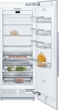 an open refrigerator with food in it