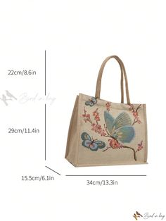 Bird in Bag - Stylish and Capacious Patterned Tote Bag for Fashion-forward Individuals Casual Spring Canvas Bags, Spring Large Capacity Rectangular Canvas Bag, Large Capacity Canvas Bag For Spring, Spring Canvas Rectangular Bag, Spring Vacation Canvas Shoulder Bag, Spring Beige Canvas Shopping Bag, Spring Canvas Shoulder Bag For Shopping, Spring Canvas Satchel Bag, Canvas Shoulder Bag For Spring Shopping