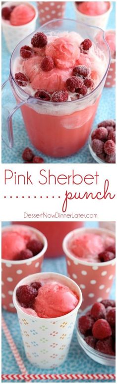 pink sherbet punch recipe with raspberries in it