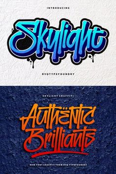 three different types of graffiti font and numbers