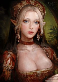 ArtStation - practice, Chocofing R Half Elf Female, Baldur's Gate Portraits, Fantasy Friends, Elf Female, Grey Horse