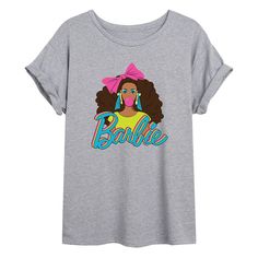 Cute and bold go together with this juniors' bubblegum Barbie oversized tee. Cute and bold go together with this juniors' bubblegum Barbie oversized tee. Crewneck Short sleevesFABRIC & CARE Cotton, polyester Machine wash Imported Size: Small. Color: Med Grey. Gender: female. Age Group: kids. Pattern: Graphic. Playful Letter Print T-shirt, Fun Graphic Design Tops, Kids Pattern, Raglan Tee, Boyfriend Tee, Pattern Graphic, Oversized Tee, Bubble Gum, Crop Tee