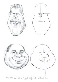 three different types of faces drawn in pencil with the words,'how to draw cartoon heads