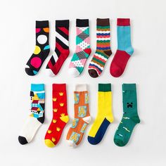 Gender: Men/ Women Item Type: Funny Happy Socks Item Length: Size About 36-44 Material: Nylon, Polyester, Cotton Pattern Type: Geometric/Dots/Stripes/Oblique FREE SHIPPING! Please be aware that the delivery time can take up to 28 days, since we don't charge any shipping fees for the benefit of the customer. Thank you for your understanding! Retro Multicolor Cotton Socks, Multicolor Retro Winter Socks, Couple Socks, Sock Designs, British Style Men, Cartoon House, Striped Shirt Women, Knit Ideas, Funky Socks