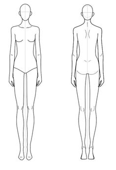 an outline drawing of a male and female mannequins side - by - side