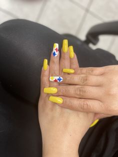 Yellow nails, Steelers Steelers Nails Acrylic, Pittsburgh Steelers Nail Designs, Stephs Nails, St Patricks Nail Designs